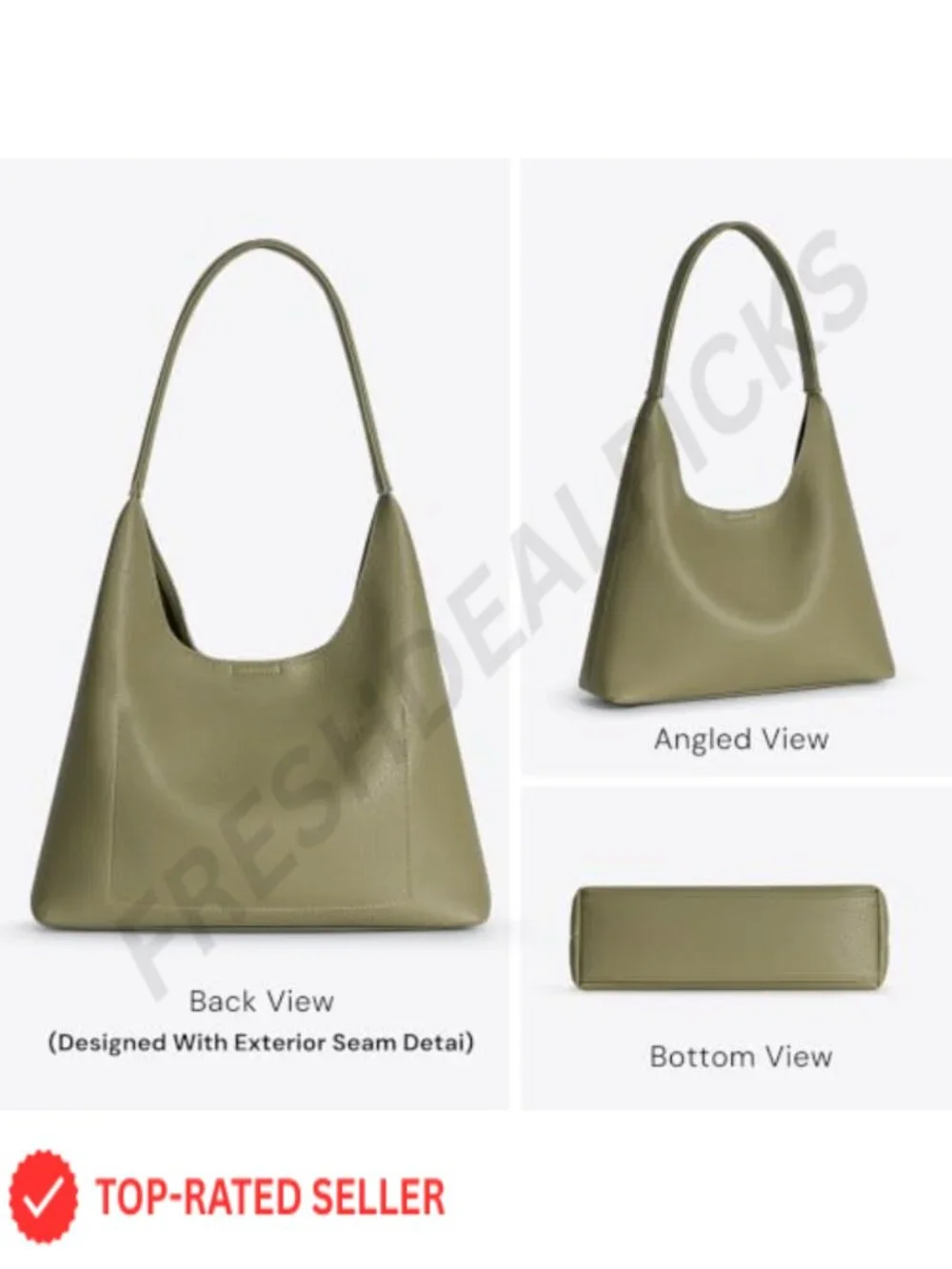 Slouchy Hobo Shoulder Bag for Women Vegan Leather Small Everyday Purse Magnetic